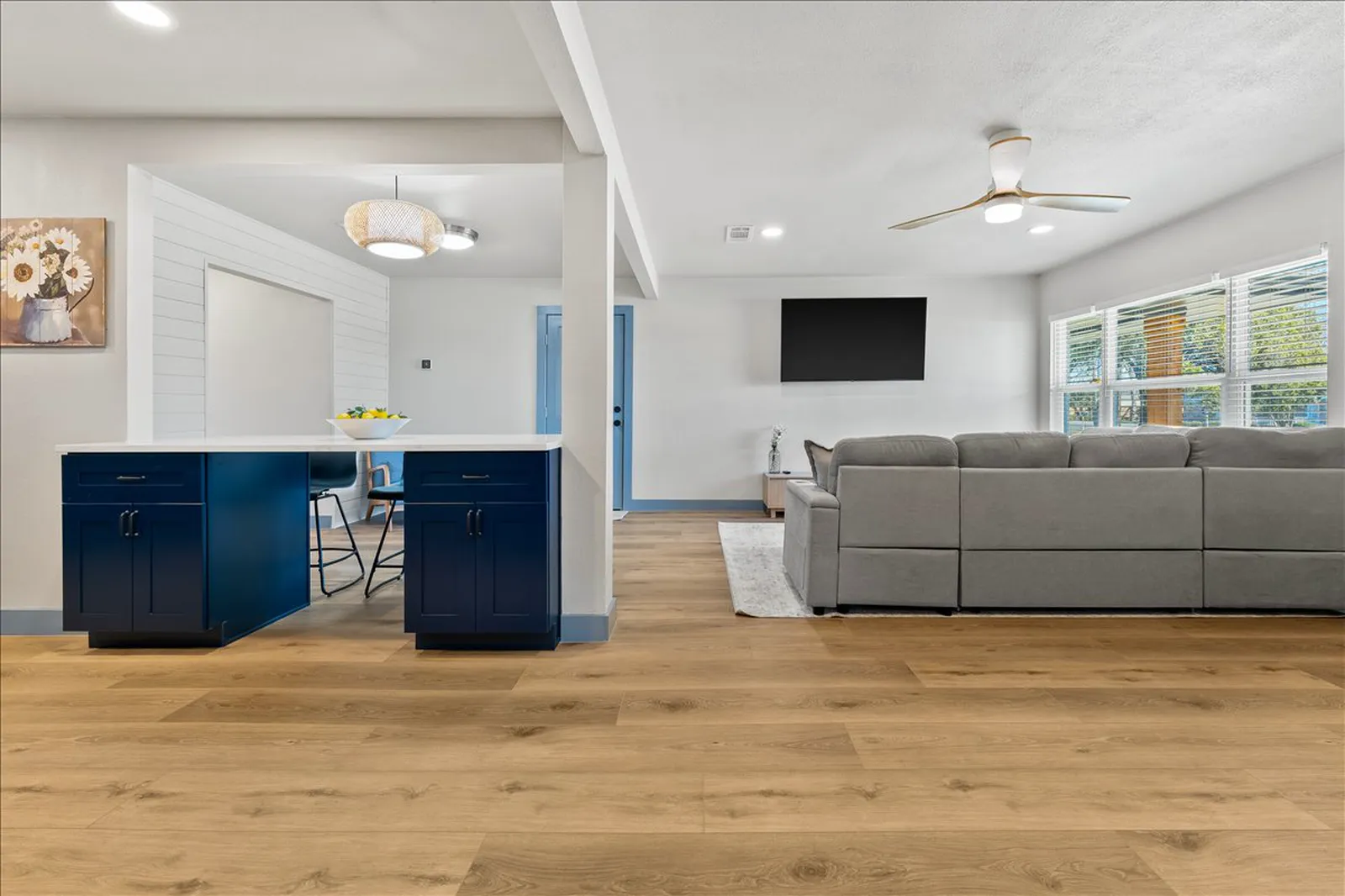 Sherman St. in McKinney living room after the renovation